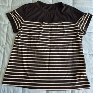 Striped Black and White Women's Top